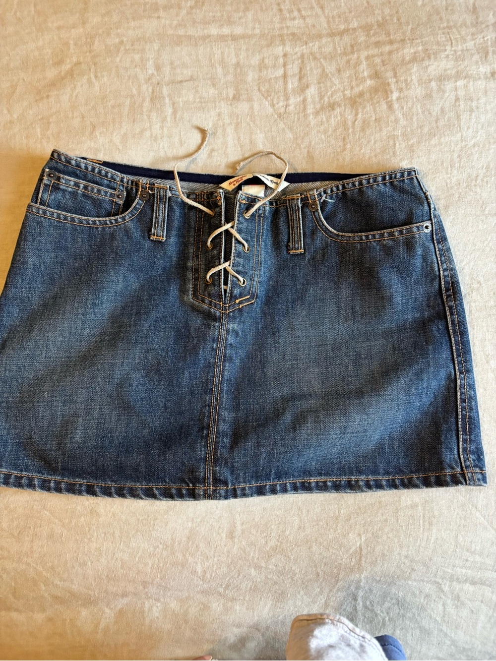 Y2K Abercrombie denim mini skirt
